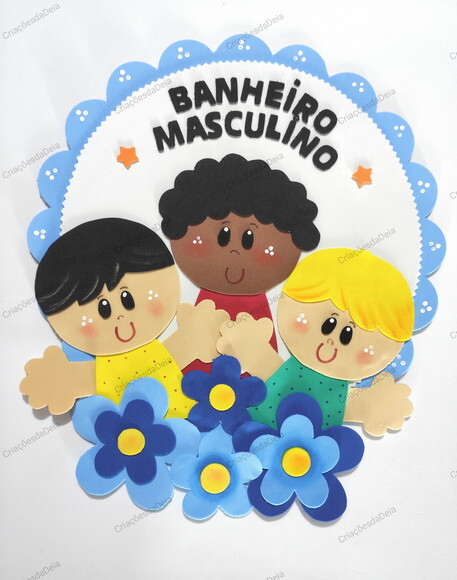 Kit 2 Placa para Porta de Banheiro - Meninos e Meninas
