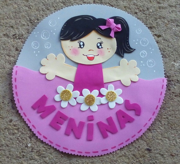 Kit 2 Placas para Porta de Banheiro em Eva