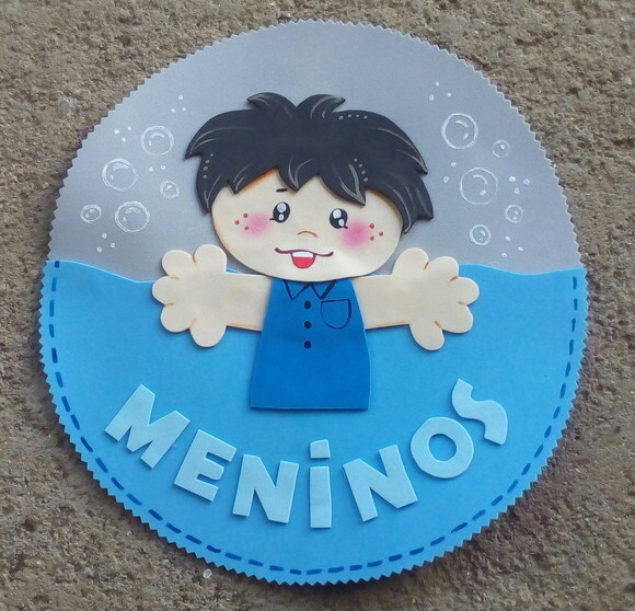 Kit 2 Placas para Porta de Banheiro em Eva
