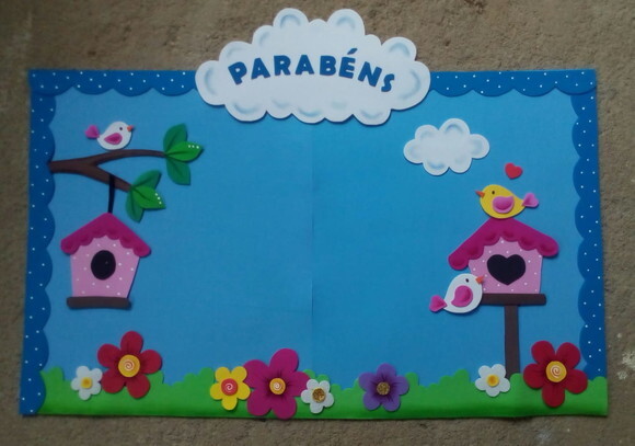 Kit 3 Peças Grande para Sala de Aula - Tema Passarinhos