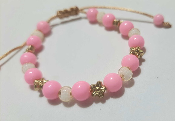 Kit 3 Pulseiras Doçura com Pingente com Tons Rosa Leves