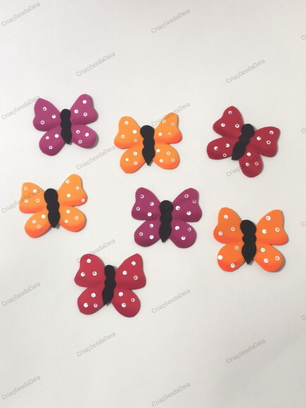 Kit 30 Peças Flores e Borboletas Pequenas de Eva