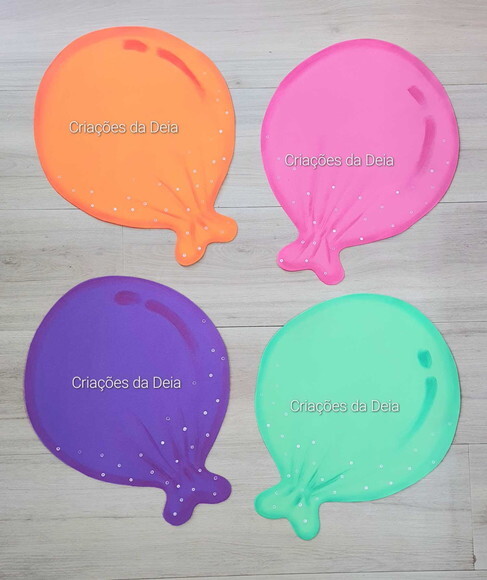 Kit 4 Balões Grandes 40cm Coloridos em Eva - Aniversariantes