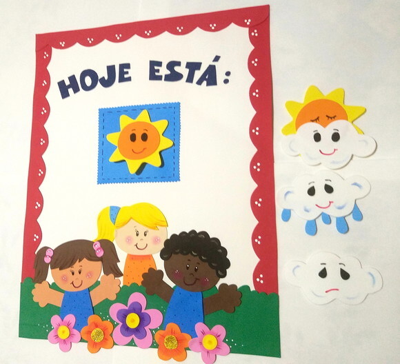 Kit 4 Peças Tema Crianças -eva para Enfeitar Sala