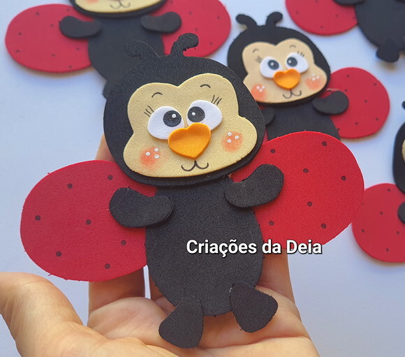 Kit 5 Joaninhas 11 cm em Eva