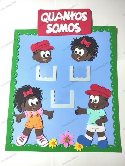 Kit 5 Peças para Sala de Aula - Tema Crianças Negras