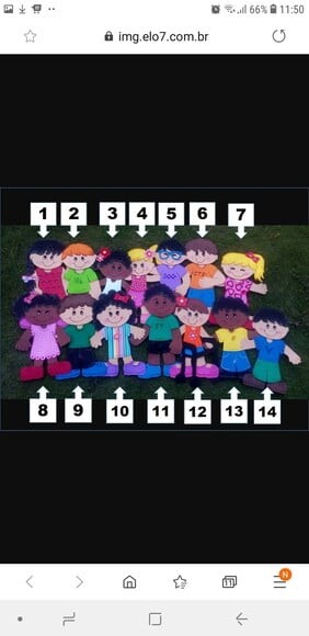 Kit 8 Crianças de 45 a 55 cm para Mural em Eva