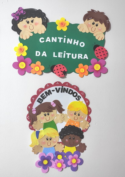Kit 8 Peças para Sala de Aula em Eva -tema crianças