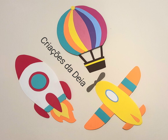 Kit Balão, Avião e Foguete Avulsos 30 cm Cada em Eva