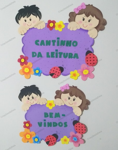 Kit Bem Vindos e Cantinho da Leitura para Sala de Aula Eva