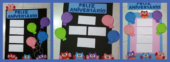 Kit Corujas Aniversariantes para Enfeitar Sala de Aula