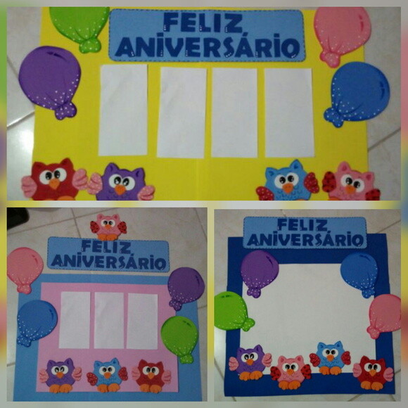 Kit Corujas Aniversariantes para Enfeitar Sala de Aula