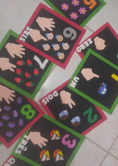 Kit de Numerais 0 a 10 Por Extenso de Eva para Sala de Aula