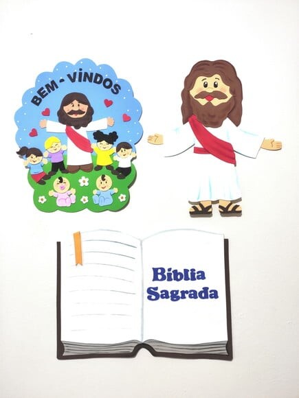 Kit Decoração Tema Bíblico para Crianças - Jesus e a a Íblia