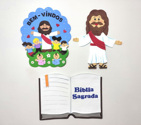 Kit Decoração Tema Bíblico para Crianças - Jesus e a a Íblia