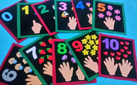 Kit de Números de 0 a 5 de Eva para Sala de Aula (6 Peças)