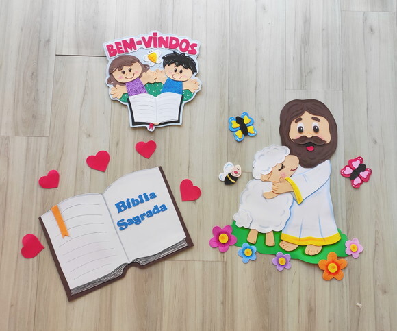 Kit Decoração Tema Bíblico para Crianças - Jesus Te Ama