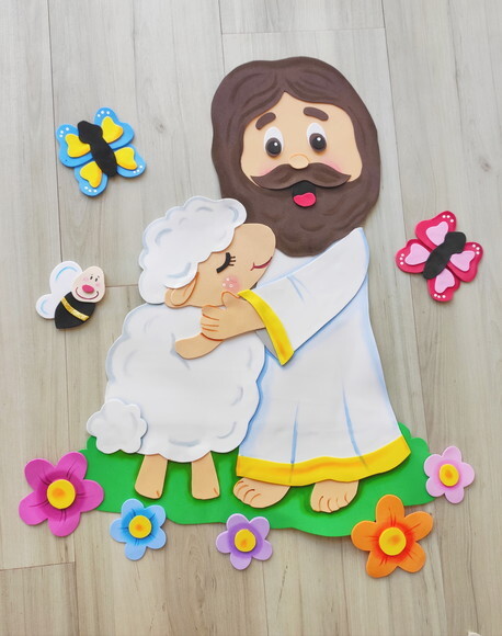 Kit Decoração Tema Bíblico para Crianças - Jesus Te Ama