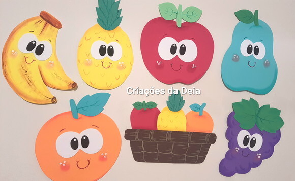 Kit Frutas Grandes 30 cm Alimentação Saudável Eva