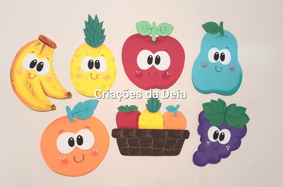 Kit Frutas Grandes 30 cm Alimentação Saudável Eva