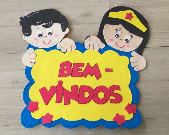 Kit Mulher Maravilha x Super Homem (eva) para Sala de Aula