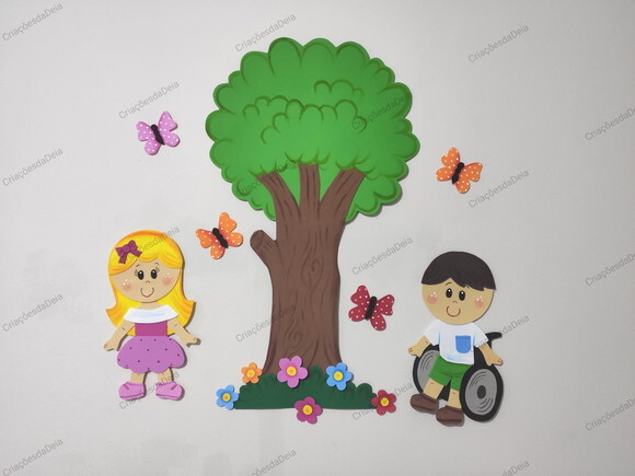 Kit Mural Crianças e Árvore (55 Cm)
