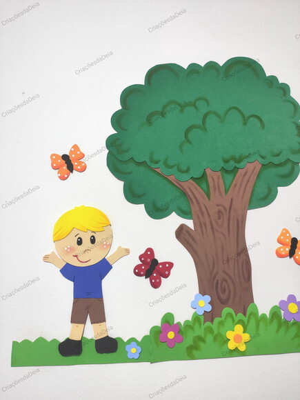 Kit Mural Crianças e Árvore (55 Cm)
