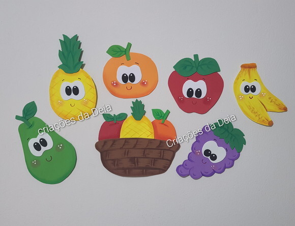 Kit para Enfeitar Refeitório. Alimentação Saudável Frutas