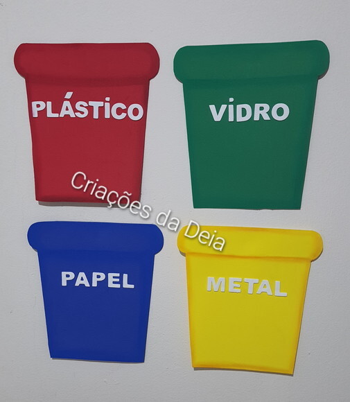 Kit para Mural de Reciclagem e Meio Ambiente Grande em Eva