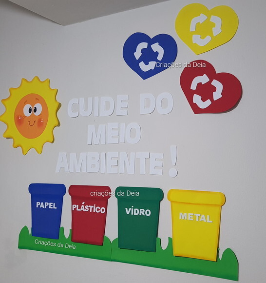 Kit para Mural de Reciclagem e Meio Ambiente Grande em Eva