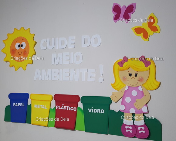 Kit para Painel de Meio Ambiente e Reciclagem Grande em Eva