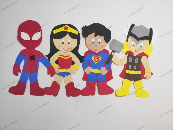 Kit Super Heróis Kids (eva) 4 Herois