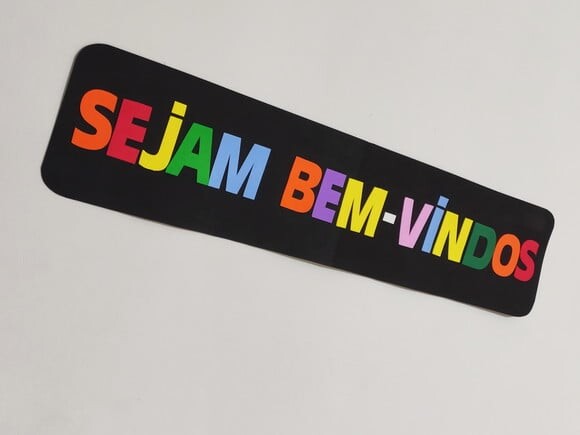 Letreiro Sejam Bem Vindos em Eva Colorido 94cm