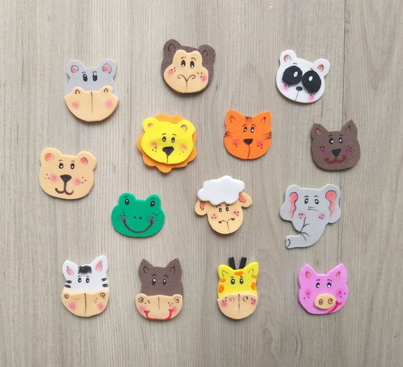 Mini Animais em Eva _ Kit com 12 Unidades