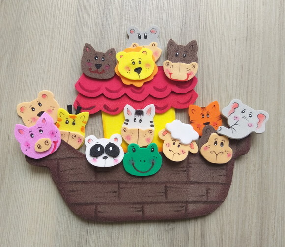 Mini Arca de Noé e Animais em Eva