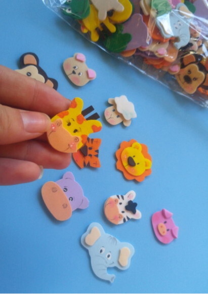 Mini Animais em Eva _ Kit com 12 Unidades
