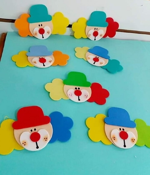 Mini Palhacinhos em Eva _ Kit com 15 Unidades