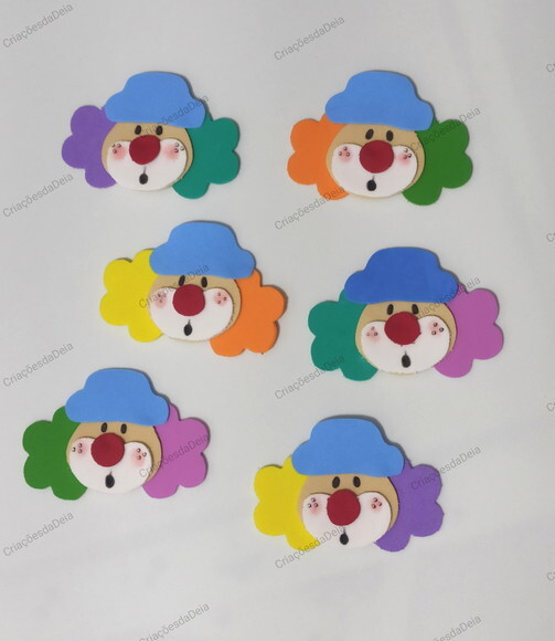 Mini Palhacinhos em Eva _ Kit com 15 Unidades