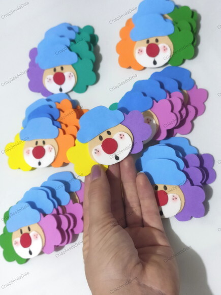 Mini Palhacinhos em Eva _ Kit com 15 Unidades
