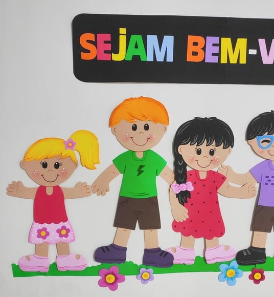 Mural Boas Vindas para Escola - Crianças Volta as Aulas