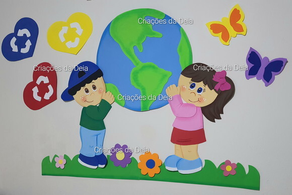 Mural Cuide do Meio Ambiente Grande 110 cm em Eva