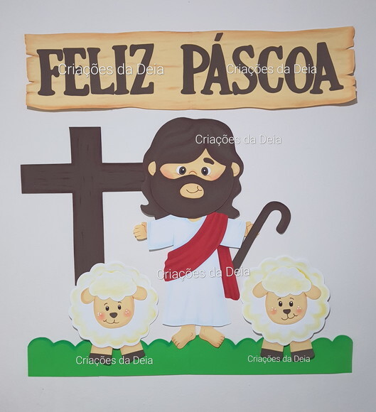 Mural da Páscoa Grande com Jesus em Eva 1 Metro