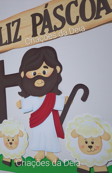 Mural da Páscoa Grande com Jesus em Eva 1 Metro