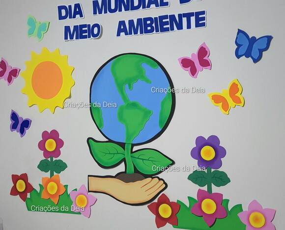 Mural Dia Mundial do Meio Ambiente Grande 142 cm em Eva