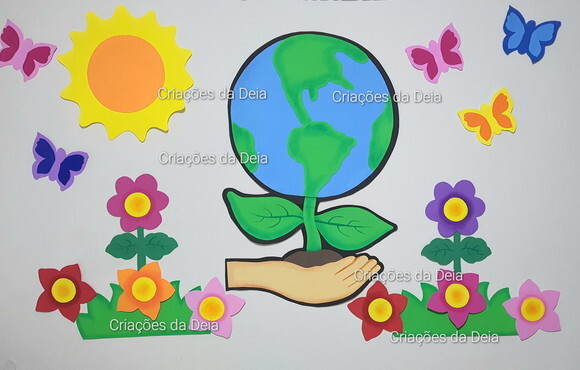 Mural Dia Mundial do Meio Ambiente Grande 142 cm em Eva