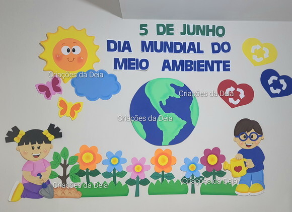 Mural do Dia do Meio Ambiente Grande Natureza Kit em Eva