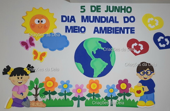 Mural do Dia do Meio Ambiente Grande Natureza Kit em Eva