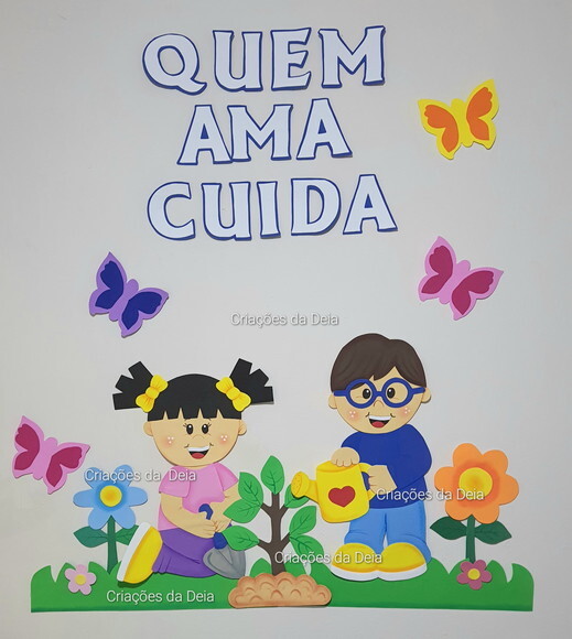 Mural do Meio Ambiente Grande Crianças Cuidando 100cm em Eva