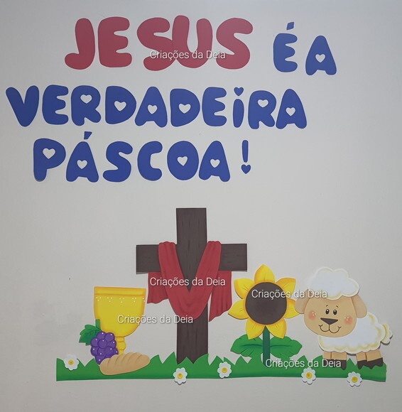 Mural Símbolo da Páscoa e Ressurreição de Jesus 120cm em Eva