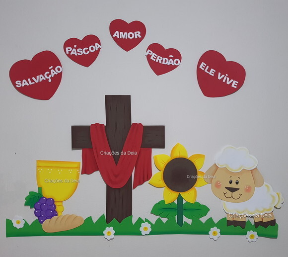 Mural Símbolo da Páscoa e Ressurreição de Jesus 96x80 cm Eva